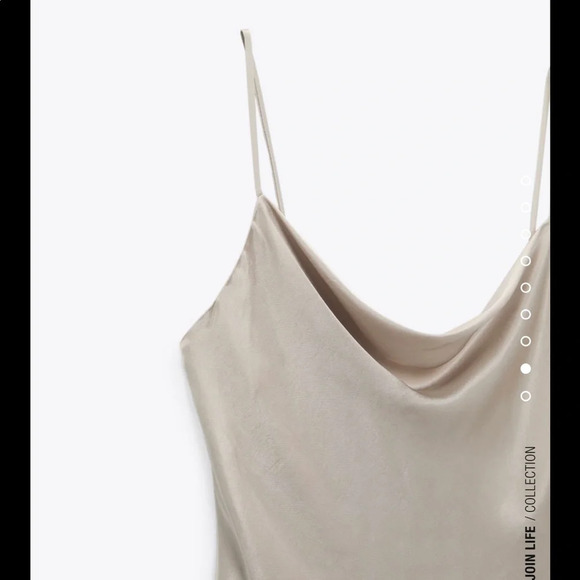 Zara Satin Effect Camisole - Size Small Taupe Grey - Picture 9 of 12